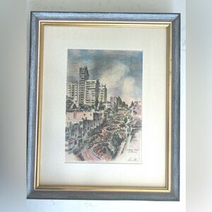 Vintage Framed “Lombard Street” by Alec Stern